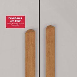 Guarda-roupa Casal 6 Portas Easy Slim com Espelho Amendoa/off White - 9 Guarda-roupa Casal 6 Portas Easy Slim com Espelho Amendoa/off White - 9