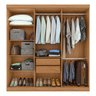 Guarda-roupa Casal 6 Portas Easy Slim com Espelho Amendoa/off White - 11