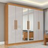 Guarda-roupa Casal 6 Portas Easy Slim com Espelho Amendoa/off White - 1