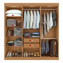 Guarda-roupa Casal 6 Portas Easy Slim com Espelho Amendoa/off White - 4 Guarda-roupa Casal 6 Portas Easy Slim com Espelho Amendoa/off White - 4