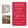 Guarda-roupa Casal 6 Portas Easy Slim com Espelho Amendoa/off White - 6