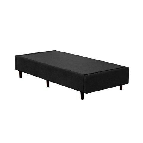 Base Box Solteiro Suede Homequeen Preto 40x78x188