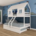 Ver imagem 2 de Treliche Casal/ Solteiro Casinha Encantada Madeira Maciça Branco Megamobilia