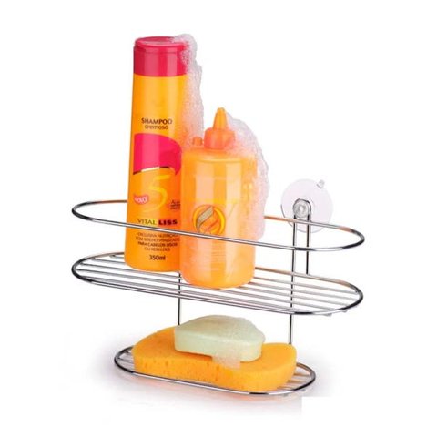 Porta shampoo cantoneira com ventosas Arthi