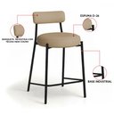 Ver imagem 3 de Banqueta Cozinha Alta com Encosto Industrial Preto Londres New Couro Flex D03 - D'Rossi