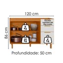 Ver imagem 3 de Balcão para Pia 3 Portas 2 Gavetas 120 cm MDF Bari Freijo Off Acetinado Poliman