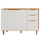 Ver imagem 1 de Balcão para Pia 3 Portas 2 Gavetas 120 cm MDF Bari Freijo Off Acetinado Poliman