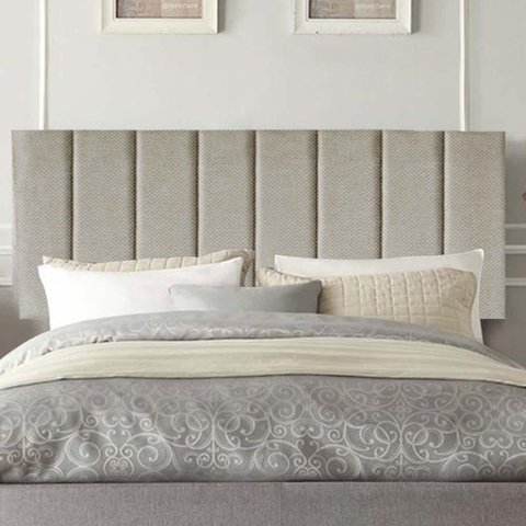 Painel Estofada Carla 90cm Solteiro para Cama Box Quarto Linho Bege - Gat Magazine