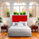Ver imagem 2 de Cabeceira Estofada com Capitonê para Cama de Casal 160 Mirage Suede