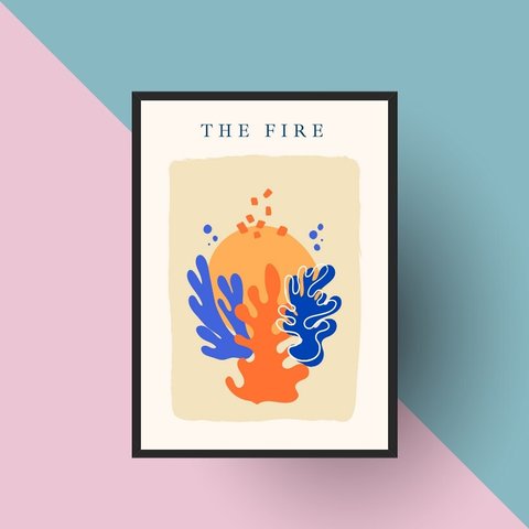 Quadro Arte Matisse The Fire 33x24cm:moldura Preta