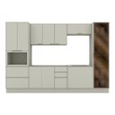 Ver imagem 2 de Cozinha Completa Fineze 12 Portas 4 Gavetas com Vidro 100% MDF Areia Hp - Henn
