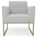 Ver imagem 6 de Poltrona para Sala Base Industrial Dourado Ana Bouclé Cinza - Ibiza