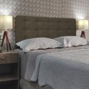 Ver imagem 2 de Cabeceira Botões Almofadada para Cama Luxo Clean Suede Rbl:solteiro Painel/marrom