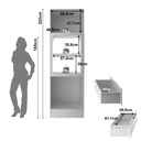 Ver imagem 5 de Torre Quente Cozinha em Mdf 70x222cm 1 Porta e 2 Gavetas Branca Cz4312