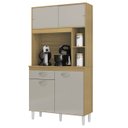 Ver imagem 1 de Armário de Cozinha Compacta 90cm Parisi P11 Damasco/off White - Mpozenato