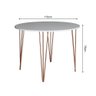 Mesa Jantar Redonda Branca Elen 110cm Hairpin com 4 Cadeiras Katrina Cobre Branco - 3