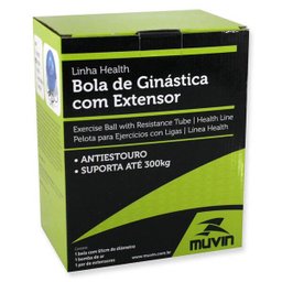 Bola de Pilates com Extensor 65cm – BLG-400 - Azul - Muvin - 2