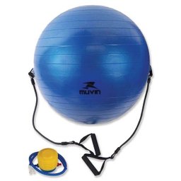 Bola de Pilates com Extensor 65cm – BLG-400 - Azul - Muvin - 1