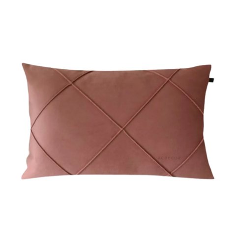 Capa de Almofada Retangular Veludo Rosa Chá 35x65cm
