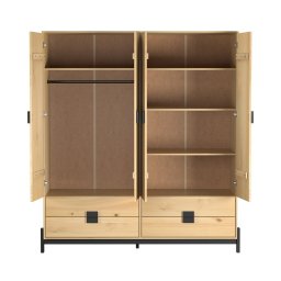 Guarda-roupas Madeira 178cm 4 Portas 4 Gavetas | Alla - 3