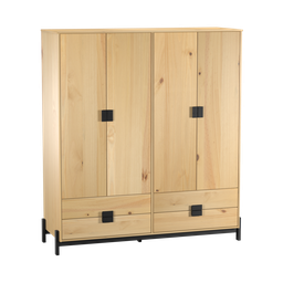 Guarda-roupas Madeira 178cm 4 Portas 4 Gavetas | Alla - 5