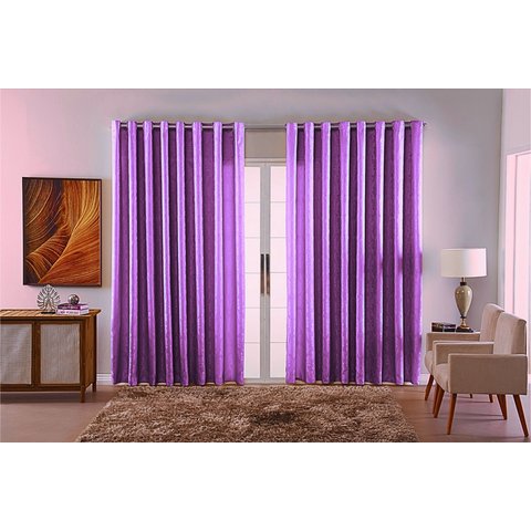Cortina Jacquard Luxo em Tecido Semi Blackout Sala 5,00x2,80:lilas