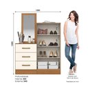 Ver imagem 3 de Cômoda Multiuso Layla Plus 3 Gavetas 2 Portas MDF-MDP Cinamomo-Off White Casa 812