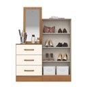 Ver imagem 2 de Cômoda Multiuso Layla Plus 3 Gavetas 2 Portas MDF-MDP Cinamomo-Off White Casa 812