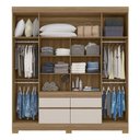 Ver imagem 5 de Cômoda Flora e Guarda Roupa Casal Bilbao Amêndola Off White com Espelho - Demóbile