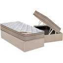 Ver imagem 1 de Cama Box Baú Solteiro: Colchão Molas Castor Bonnel Revolution + Base CRC Suede Clean(88x188)