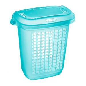 Cesto Plástico 46,4L Hydrus para Roupas com Tampa Verde Sanremo