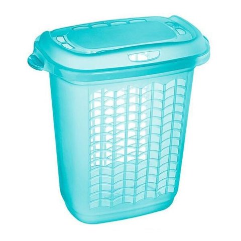 Cesto Plástico 46,4L Hydrus para Roupas com Tampa Verde Sanremo