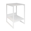 Ver imagem 2 de Mesa Cabeceira Industrial Lateral de Cama Branca Tókio Base Ferro Branco