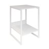 Mesa Cabeceira Industrial Lateral de Cama Branca Tókio Base Ferro Branco - 2