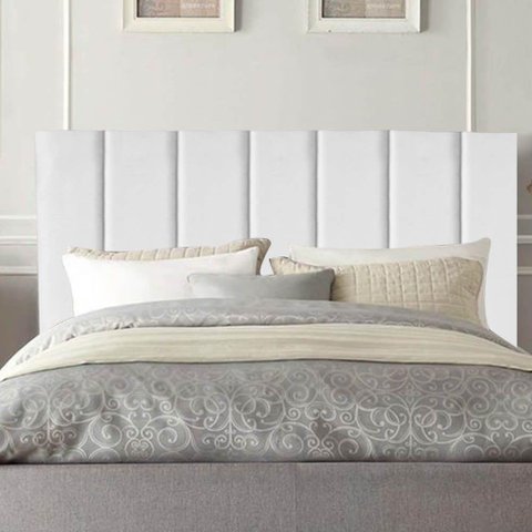 Cabeceira Estofada Carla 160cm Queen Size para Cama Box Quarto Corino Branco - Gat Magazine