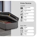 Ver imagem 2 de Cama Box Baú Solteiro Cinza + Colchão Life D33 Pillow Top 61x88x188cm Preto - e-Shop Casa