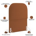 Ver imagem 4 de Cabeceira Cama Box 100cm Lanna com Puff Recamier Doha W01 Bouclê Terracota - Lyam Decor