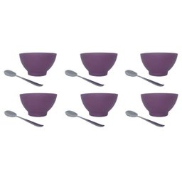 Kit Sobremesa Brinox Coza 12 Peças Roxo Purpura - 99388/4466 - 2