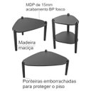 Ver imagem 4 de Conjunto Sala Estar Mesa Centro Lateral Orgânica Pé Madeira Nero/preto
