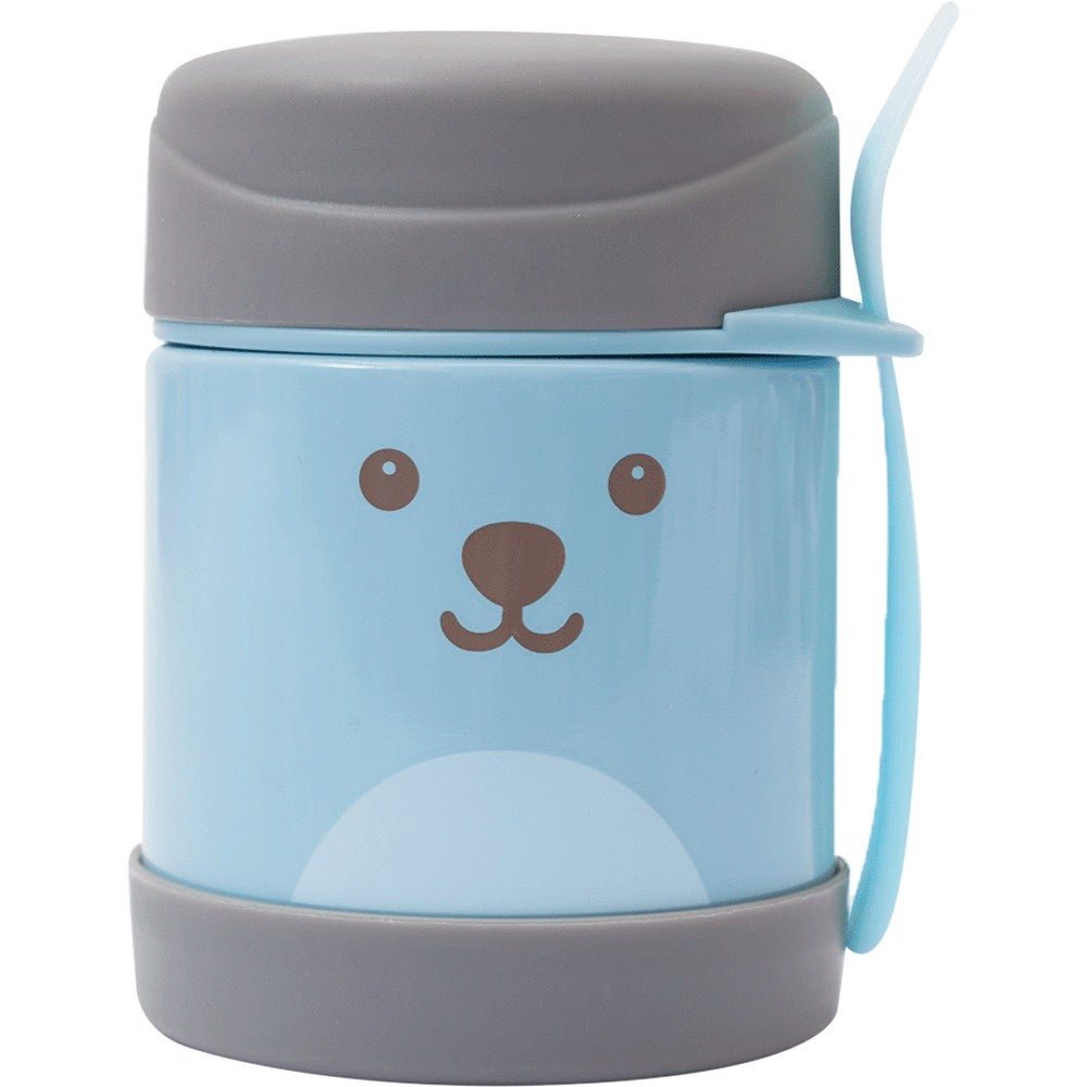 Pote Térmico Comida Bebe Inox Com Talher Gumy Azul | MadeiraMadeira