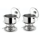 Ver imagem 1 de kit 2 Réchaud 7L Panela Aço Inox Para Buffet Forma