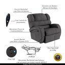 Ver imagem 4 de Poltrona do Papai Sala de Cinema Reclinável Kylie Controle Power Elétrico USB Linho Chumbo G23 Gran