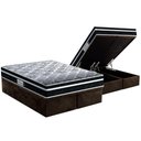 Ver imagem 1 de Cama Box Baú Queen: Colchão Ortopédico Probel D33/ep Prodormir Tech1500 Plus + Base Brown(158x198