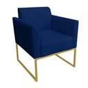 Ver imagem 2 de Kit 1 Namoradeira e 1 Poltrona Marisa Suede Azul Marinho
