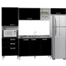 Jogo de Cozinha Compacta Carla com 4 Peças - Poquema - Branco / Preto Total - 1