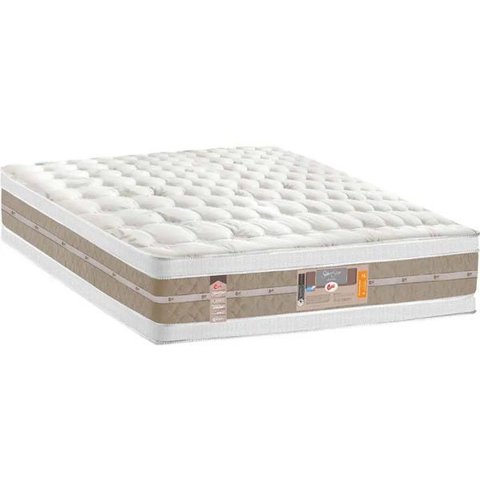 Colchão Casal Castor Silver Star Air Pocket Double Face 138x188x34 - - Palha / Bege
