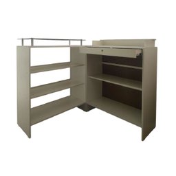 Balcão Caixa + Expositor Vidro 100% Mdf Branco Desmontado - Suprema Móveis - 2