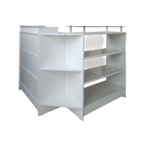 Balcão Caixa + Expositor Vidro 100% Mdf Branco Desmontado - Suprema Móveis