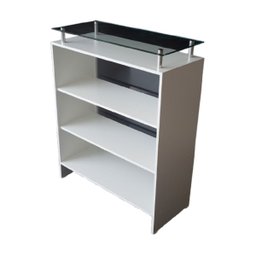 Balcão Caixa + Expositor Vidro 100% Mdf Branco Desmontado - Suprema Móveis - 3