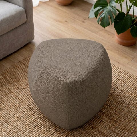 Puff Orgânico Decorativo 75cm Orbis Bouclé Marrom - Nexta Casa